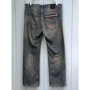 Vintage Enyce Jeans Mens Baggy Wide Leg Embroidered Zip Pocket 38x32